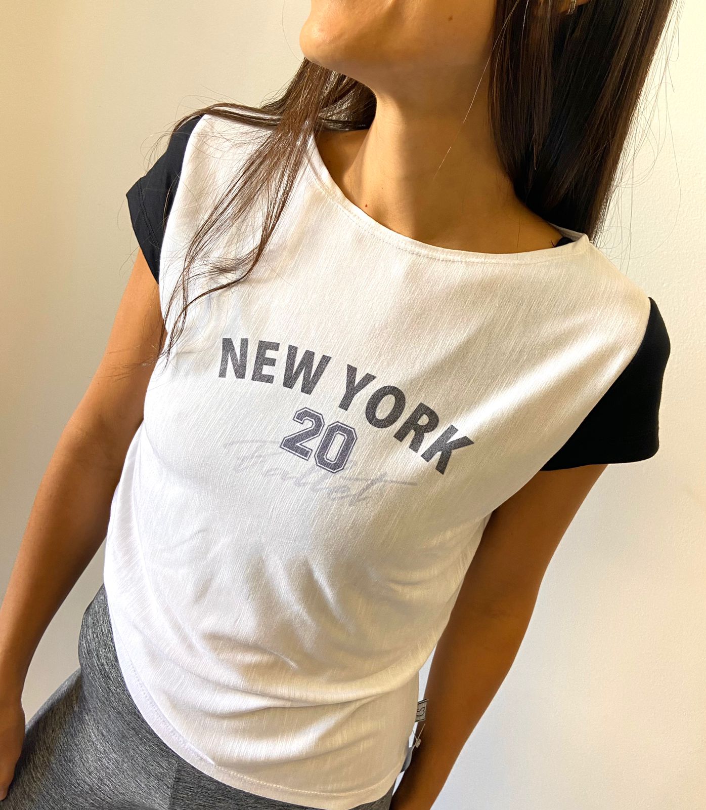 Remera manga ranglan New York